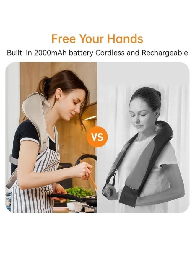 [Wireless Neck and Shoulder Massager (Shiatsu)] - 4D Deep Massage Cushion with Heating Function - Practical Relief for Back and Neck Pain - Perfect Gift - Image 2